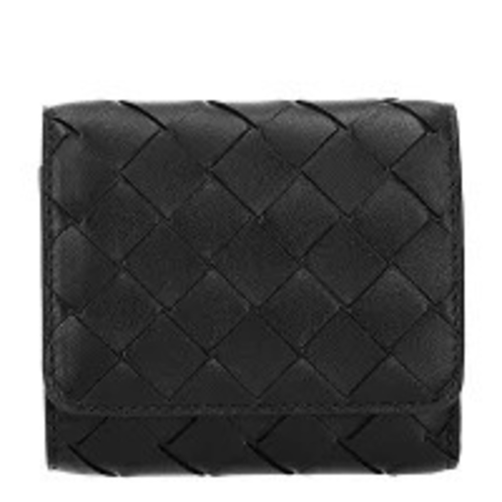 Bottega Veneta Tri fold Wallet Compact Leather Italy Black